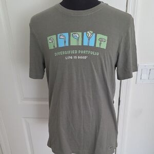 Life Is Good Olive Green Diversified Portfolio Tee